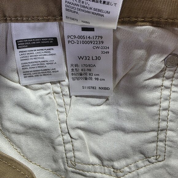 Levis 514 Pants Mens 32x30 Tan Straight Leg Stretch Denim Khaki Chino Casual - Picture 10 of 10